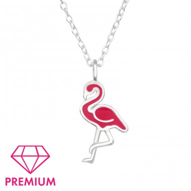Plameňák - Premium* - Šperkovní Stříbro 925 Náhrdelníky S Řetízkem A4S45823