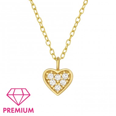 Heart - Premium* - 925 Sterling Silver Necklaces With Silver Chains A4S46015