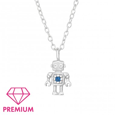 Robot - Premium* - 925 Sterling Silver Necklaces With Silver Chains A4S46030