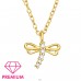 Libelulă aurie cu Zirconiu - Premium* - Argint 925 Coliere Cu Lanț A4S46048