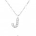 Letter "J" with zirconia - 925 Sterling Silver Necklaces With Silver Chains A4S46134