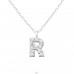 "R" Alphabet Buchstabe - Schmuck 925 Sterling Silber Halsketten mit Kette A4S46137