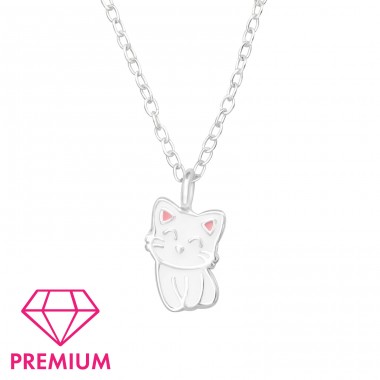 Katze Halskette - Premium* - 925Er Silber Halsketten Für Kinder A4S46288