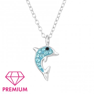 Delfin cu cristale - Premium* - Argint 925 Coliere Cu Lanț A4S46416