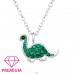 Dinozaur cu cristale - Premium* - Argint 925 Coliere Cu Lanț A4S46768
