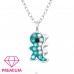 Dinozaur cu cristale - Premium* - Argint 925 Coliere Cu Lanț A4S46769