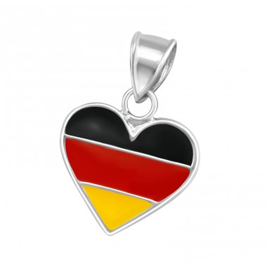 Drapelul Germaniei din Argint - Argint 925 Pandantiv A4S13774
