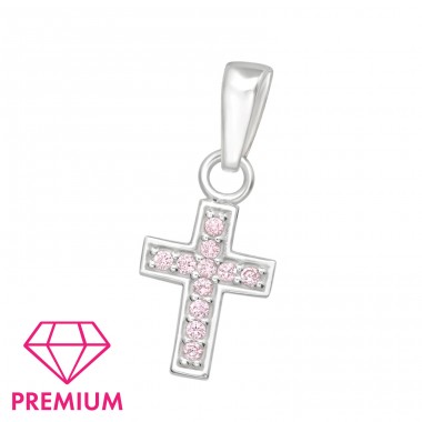 Cross with zirconias - Premium* - 925 Sterling Silver Pendants For Kids A4S46012