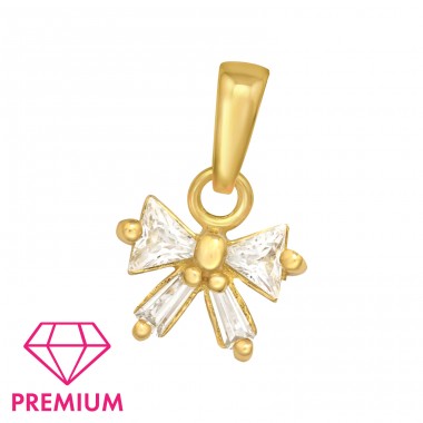 Pozlacený mašle - Premium* - Šperkovní Stříbro 925 Přívěsek A4S46037