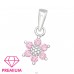 Flower with six round zirconias - Premium* - 925 Sterling Silver Pendants For Kids A4S46044
