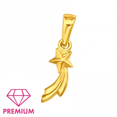 Pozlacená kometa - Premium* - Šperkovní Stříbro 925 Přívěsek A4S46070