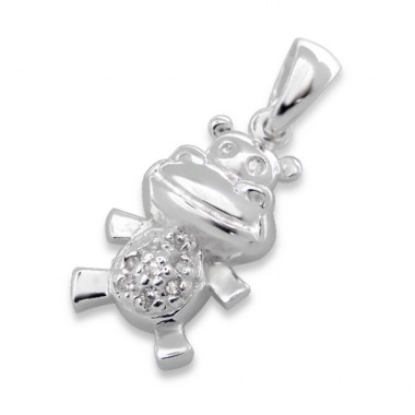 Silberner Frosch - 925er Silber Anhänger für Kinder A4S7526