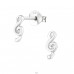 Treble Clef - 925 Sterling Silver Ear Studs without stones A4S18395