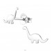 Dinosaur - 925 Sterling Silver Ear Studs without stones A4S18766