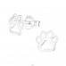 Paw Print - 925 Sterling Silver Ear Studs without stones A4S18962
