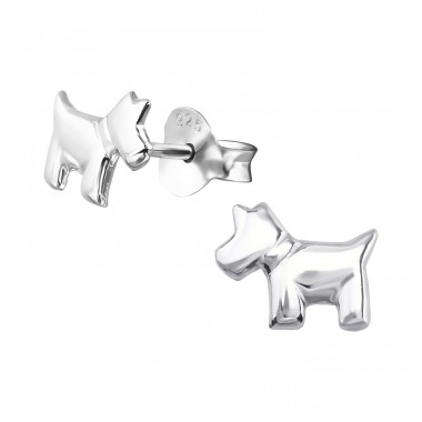 Dog - 925 Sterling Silver Ear Studs without stones A4S19022