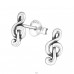 Clef - 925 Sterling Silver Ear Studs For Kids A4S20276