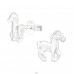 Horse - 925 Sterling Silver Ear Studs without stones A4S20559