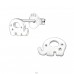 Elephant with little stars - 925 Sterling Silver Ear Studs Without Stones A4S20566