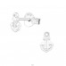 Anchor - 925 Sterling Silver Ear Studs without stones A4S20569