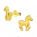 Silbernes Pferd - 925er Silber Ohrstecker ohne Steine/Emaille A4S20636