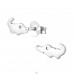 Silbernes Krokodil - 925er Silber Ohrstecker ohne Steine/Emaille A4S20855