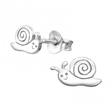 Silberne Schnecke - 925er Silber Ohrstecker ohne Steine/Emaille A4S21367