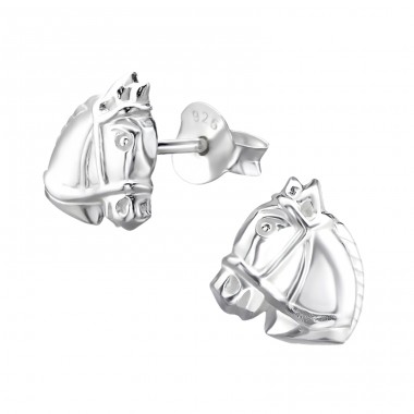 Horse - 925 Sterling Silver Ear Studs without stones A4S21528