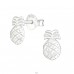 Silberne Ananas - 925er Silber Ohrstecker ohne Steine/Emaille A4S22291