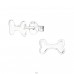 Dog Bone - 925 Sterling Silver Ear Studs without stones A4S23232
