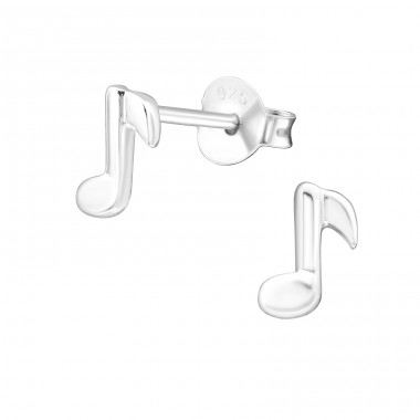 Music Note - 925 Sterling Silver Ear Studs without stones A4S26155