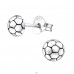 Strieborná Futbalová Lopta - Striebro 925 Puzetové náušnice bez kameňa A4S26812