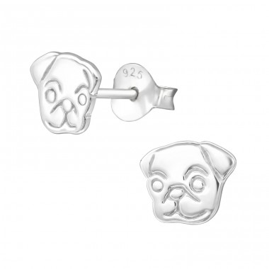 Hund - Silber 925 Einfache Ohrstecker A4S26943