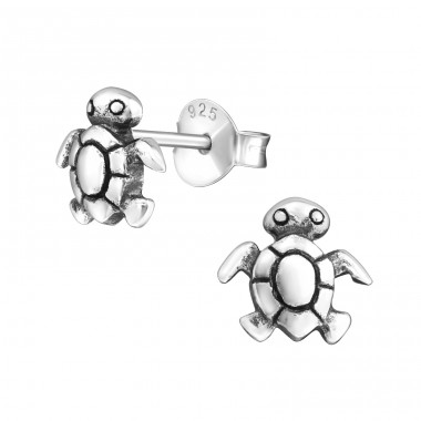 Turtle - 925 Sterling Silver Ear Studs without stones A4S27758