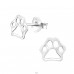 Paw Print - 925 Sterling Silver Ear Studs without stones A4S29340