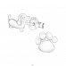 Dog And Paw Print - Mismatch - 925 Sterling Silver Ear Studs Without Stones A4S30237