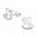 Honigbiene - 925er Silber Ohrstecker ohne Steine/Emaille A4S32173