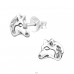 Wolf - 925er Silber Ohrstecker ohne Steine/Emaille A4S33628