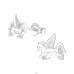 Unicorn - 925 Sterling Silver Ear Studs without stones A4S36674