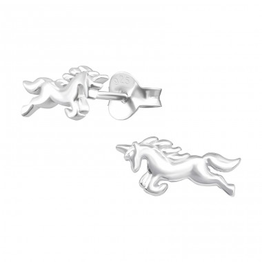 Ein Einhorn - 925er Silber Ohrstecker ohne Steine/Emaille A4S36694