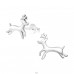 Reindeer - 925 Sterling Silver Ear Studs without stones A4S39538