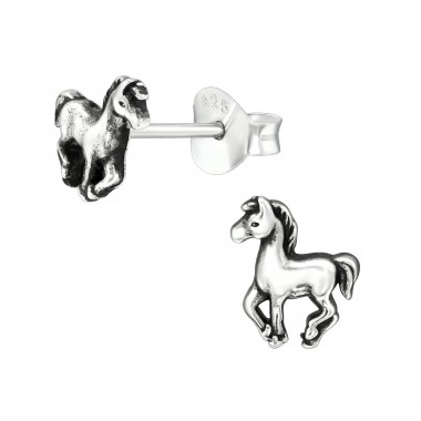 Ein Pferd - 925er Silber Ohrstecker ohne Steine/Emaille A4S39976