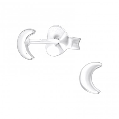 Moon - 925 Sterling Silver Ear Studs without stones A4S40901