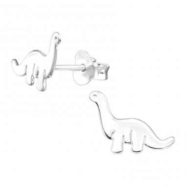 Diplodocus dinosaurus - Šperkovní Stříbro 925 Puzetové Náušnice Bez Kamene A4S42964