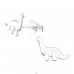 Dinozaur Diplodocus - Argint 925 Cercei Cu Șurub Fără Pietre A4S42964