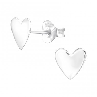 Herz - Ohrstecker aus 925er Sterlingsilber ohne Stein A4S43896