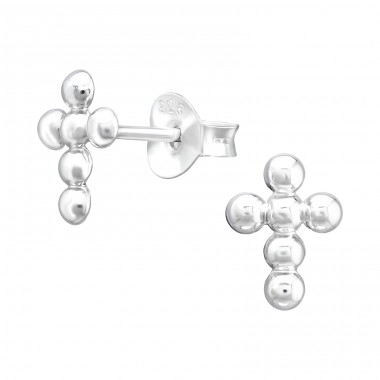 Kreuzen - 925er Silber Ohrstecker ohne Steine/Emaille A4S43897