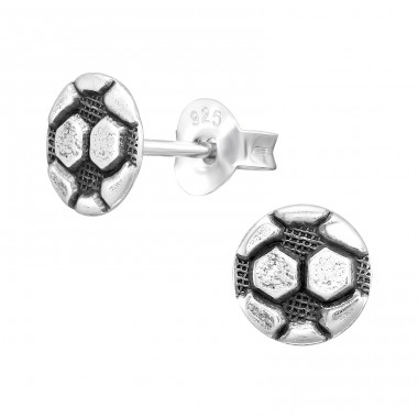Fußball - Ohrstecker aus 925er Sterlingsilber ohne Stein A4S43901