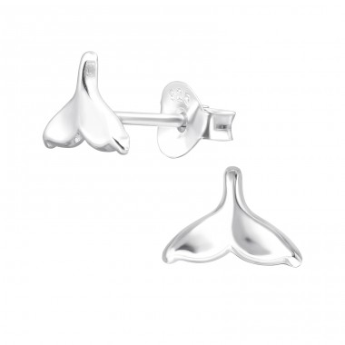 Walschwanz - Ohrstecker aus 925er Sterlingsilber ohne Stein A4S44038