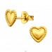 Golden Heart - 925 Sterling Silver Ear Studs Without Stones A4S44547